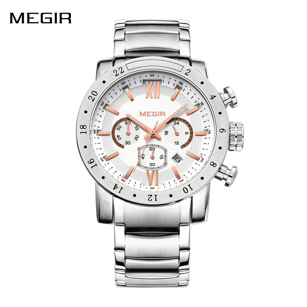 Smartwatch Digital Watches For Men - Relojes MEGIR informales de acero inoxidable