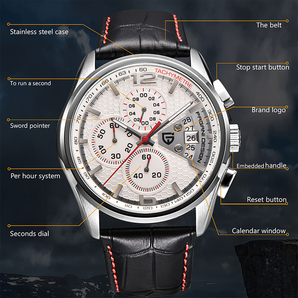 Anti-Magnetic Watch - Reloj PAGANI DESIGN Nuevo PD-3306 Cronógrafo