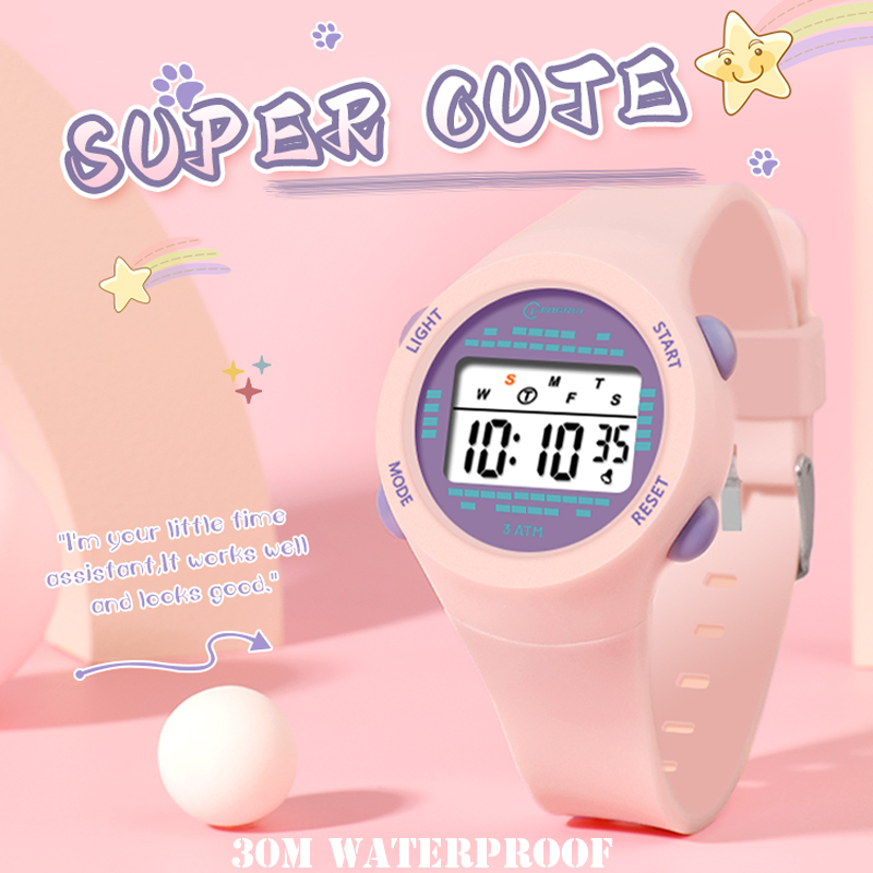 Smartwatch Digital Watches For Kid Boy With Alarm - Reloj electrónico para niños, reloj rosa