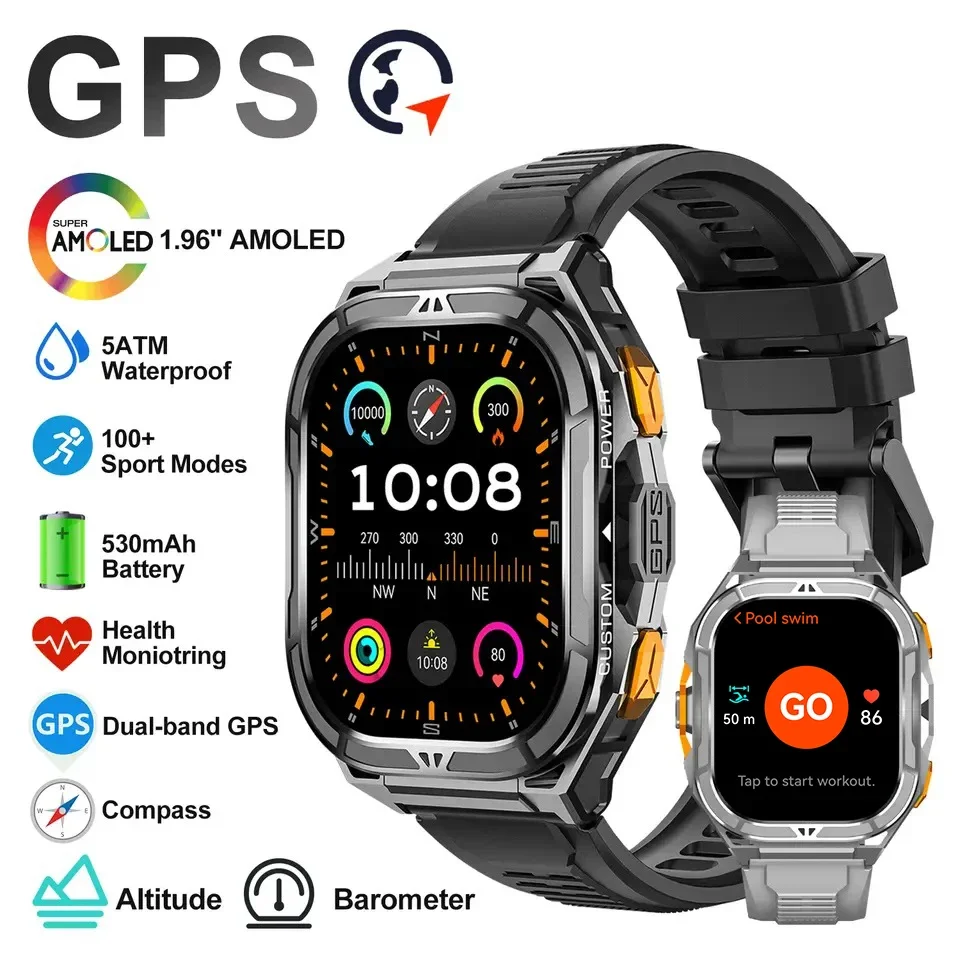 Smartwatch Digital Watches For Men - Reloj Inteligente AMOLED de Lujo con