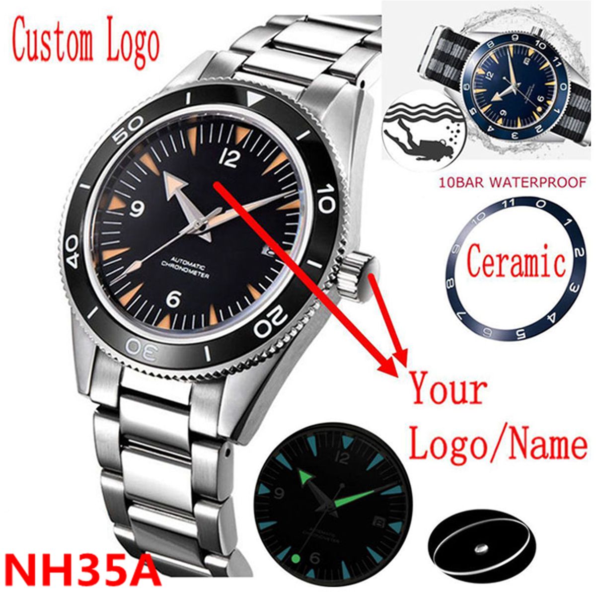 Reloj con movimiento NH35 con  - Watch Bezel Insert reseña y precio