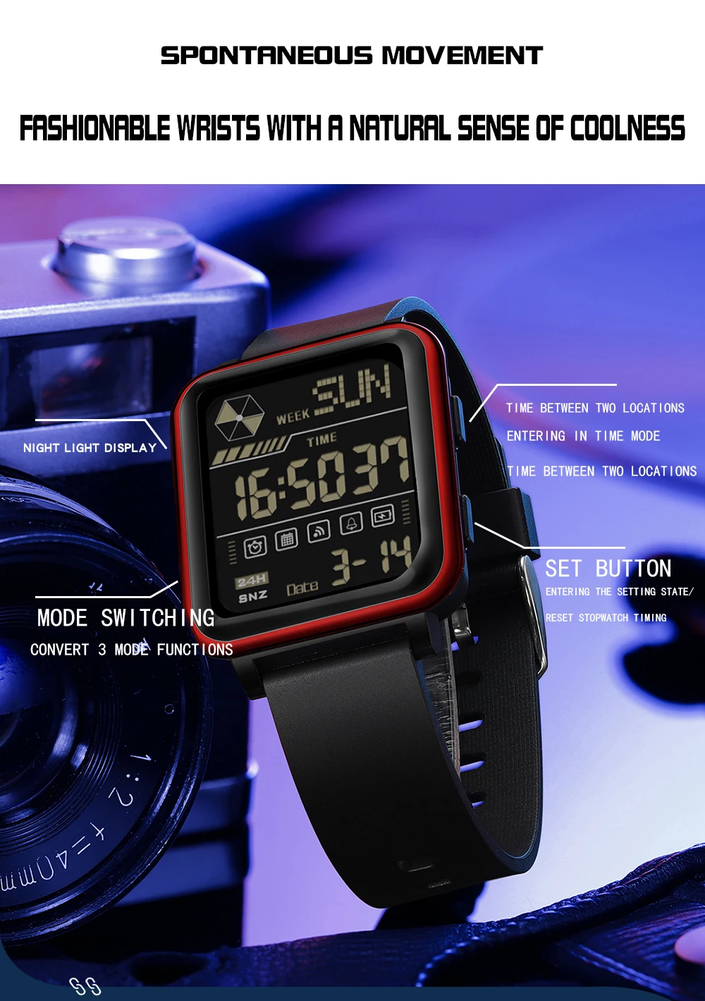 Sanda-reloj electrónico multif - Silicone Sport Band reseña y precio