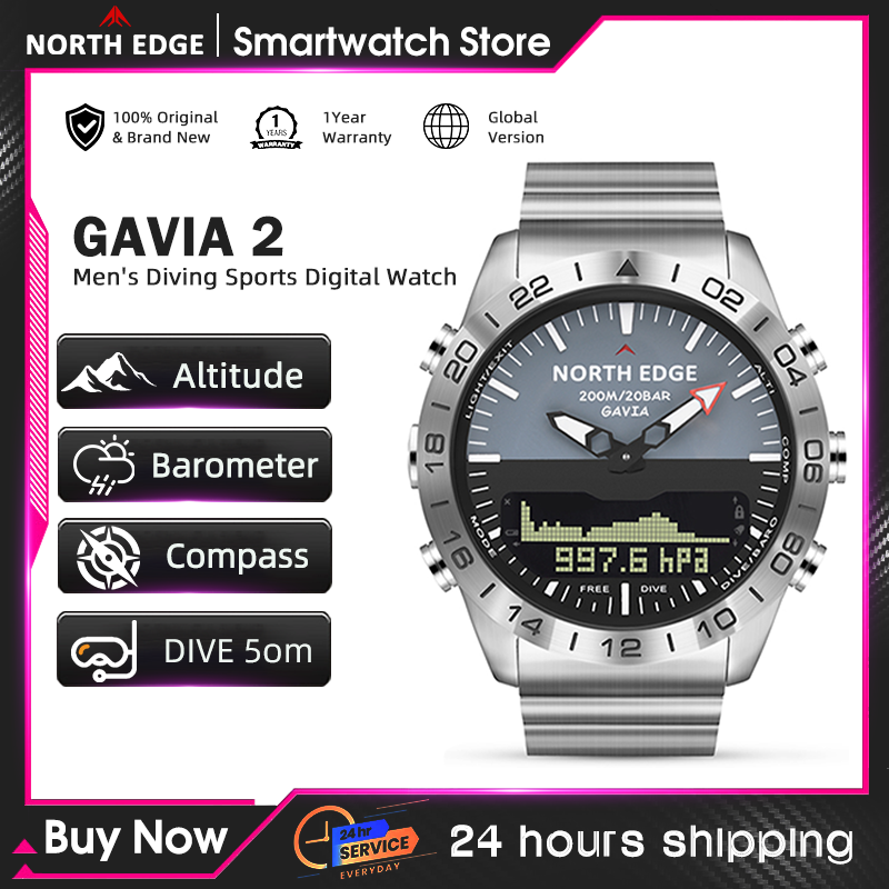 Reloj de buceo NORTH EDGE para - Smartwatch Digital Watches For Men reseña y precio