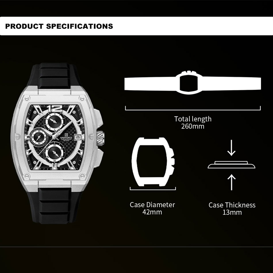 NAVIFORCE Reloj deportivo de l - Silicone Sport Band reseña y precio