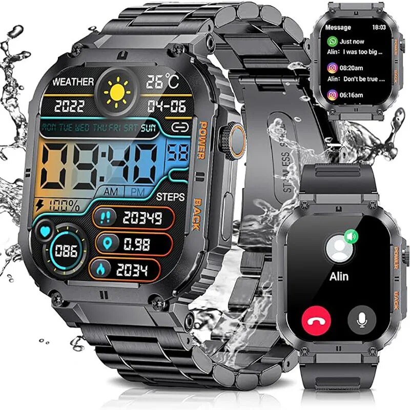 LIGE-Reloj inteligente deporti - Smartwatch Digital Watches For Men reseña y precio
