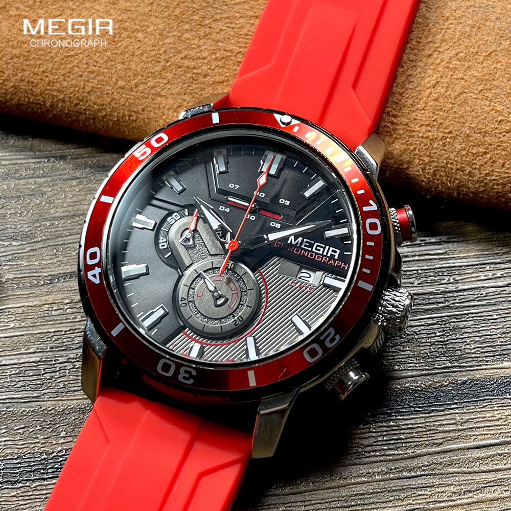 Reloj deportivo MEGIR naranja  - Silicone Sport Band reseña y precio