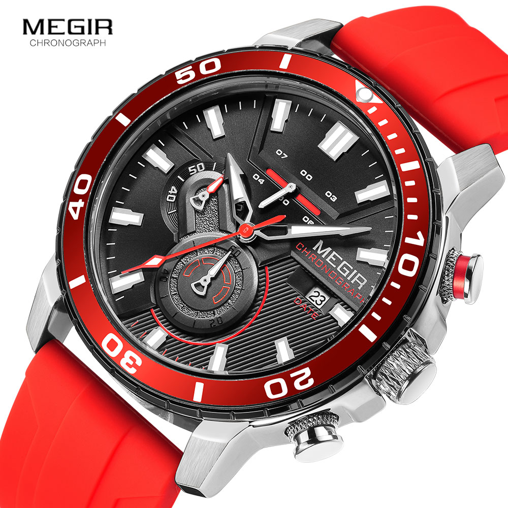 Reloj deportivo MEGIR naranja  - Silicone Sport Band reseña y precio