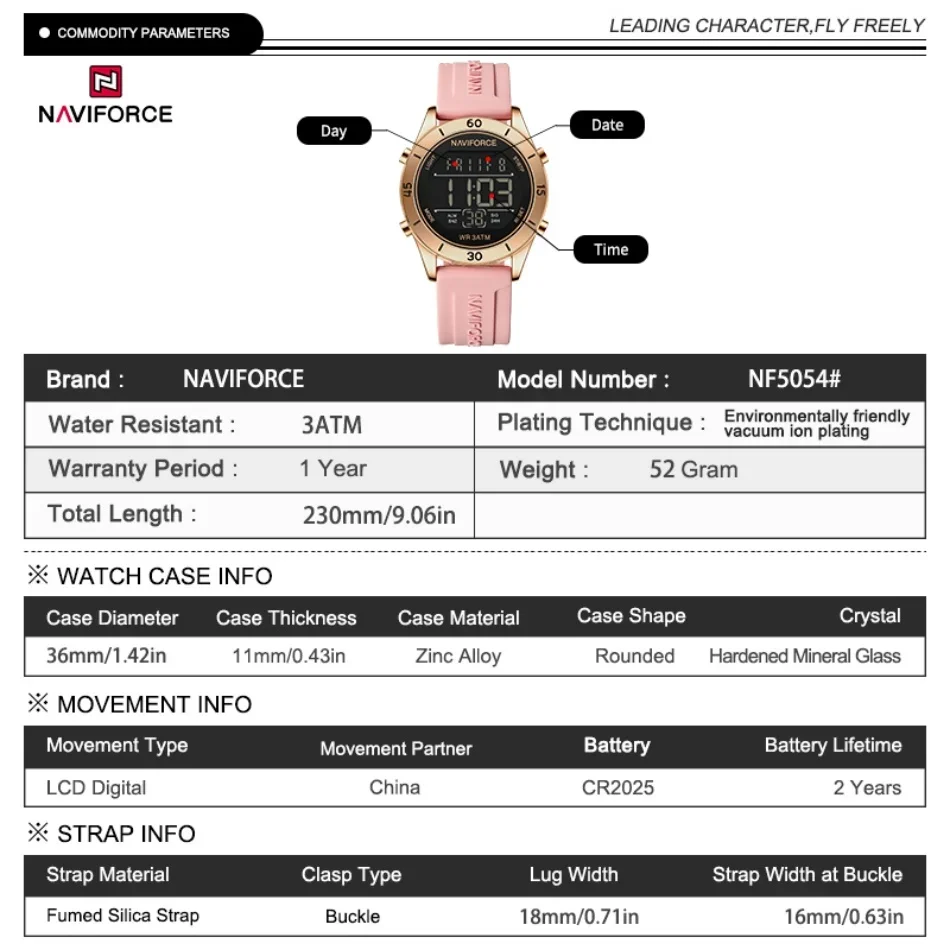 Reloj NAVIFORCE para mujer, mo - Silicone Sport Band reseña y precio