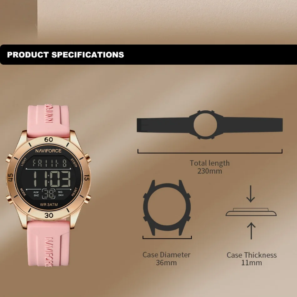 Reloj NAVIFORCE para mujer, mo - Silicone Sport Band reseña y precio